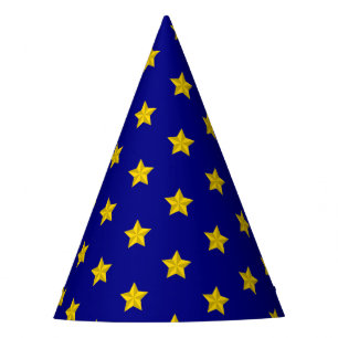 Chapeaux De Fètes Motif Gold Stars, Bleu Marine, Exclusive