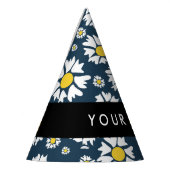 Chapeaux De Fètes Motif Marguerite, Marguerites Blanches, Votre Nom (Gauche)