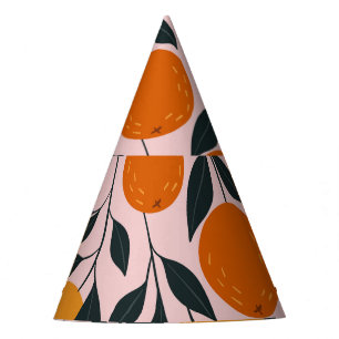 Chapeaux De Fètes Motif orange vibrant