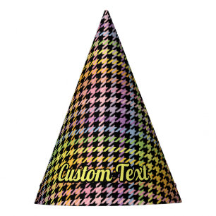 Chapeaux De Fètes Motif Rainbow Houndstooth