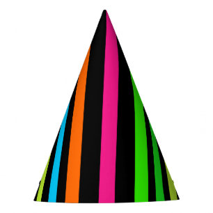Chapeaux De Fètes Motif Rayures Néon