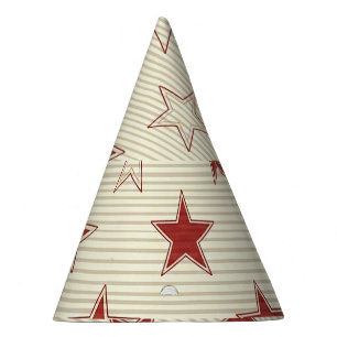 Chapeaux De Fètes Motif sans couture étoilé rouge et blanc patriotiq