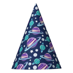 Chapeaux De Fètes Motif spatial, Planètes, Étoiles, Galaxie, Cosmos