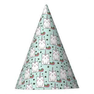 Chapeaux De Fètes Motif tiré par la main mignon de chat de licorne
