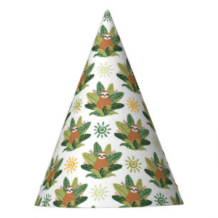 Chapeaux De Fètes Motif tropical de paresse