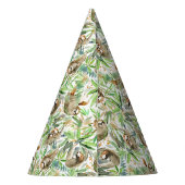 Chapeaux De Fètes Motif tropical de paresse d'aquarelle (Dos)