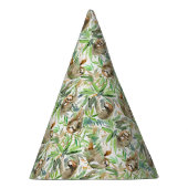 Chapeaux De Fètes Motif tropical de paresse d'aquarelle (Droite)