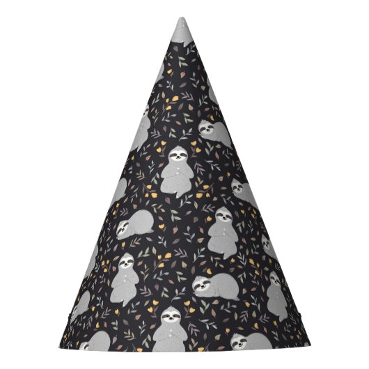 Chapeaux De Fètes Motif tropical de paresse de bébé (Devant)