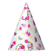 Chapeaux De Fètes Motif tropical, Flamants roses, pastèques, Fleurs (Dos)