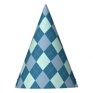 Chapeaux De Fètes Motif vintage Argyle bleu