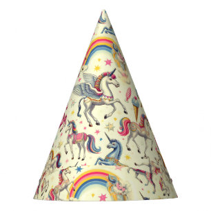 Chapeaux De Fètes Motif vintage Cute Unicorn