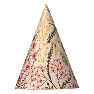 Chapeaux De Fètes Motif Vintage Pastel Fleurs florales