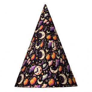 Chapeaux De Fètes Motif Whimsical Halloween Night Sky
