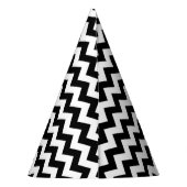 Chapeaux De Fètes Motif Zigzag noir et blanc, Motif Chevron (Dos)