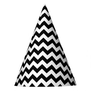 Chapeaux De Fètes Motif Zigzag noir et blanc, Motif Chevron
