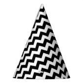 Chapeaux De Fètes Motif Zigzag noir et blanc, Motif Chevron (Gauche)