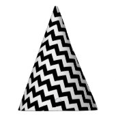 Chapeaux De Fètes Motif Zigzag noir et blanc, Motif Chevron (Droite)