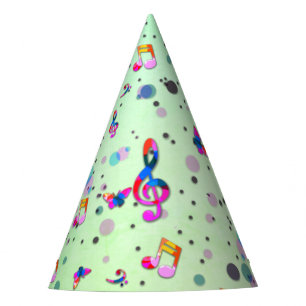 Chapeaux De Fètes Musique de danse des couleurs sur le vert
