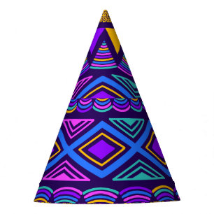 Chapeaux De Fètes Neon Blue : Tribal Navajo Motif