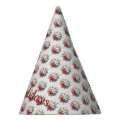 Chapeaux De Fètes Noël Blanc Fleurs Rouges Vacances Élégant (Droite)