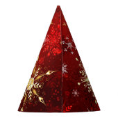 Chapeaux De Fètes Noël Golden Snowflakes sur Arrière - plan rouge (Dos)