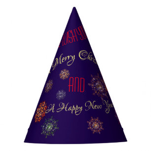 Chapeaux De Fètes Noël - nouvel an - flocons de neige colorés et lum