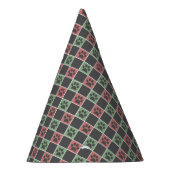 Chapeaux De Fètes Noël rouge et vert motif Empreinte de patte à thèm (Droite)