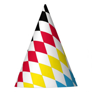 Chapeaux De Fètes Noir rouge jaune Bavaria Motif Drapeau Diamant