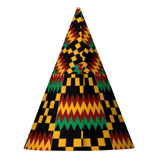 Chapeaux De Fètes Noir, Vert, Rouge, Tissu Kente Jaune (Dos)