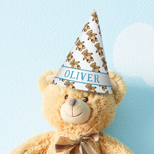 Chapeaux De Fètes Nom de l'Anniversaire de enfant de l'ours en peluc