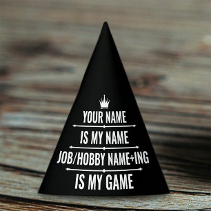 Chapeaux De Fètes Nom du travail et du passe-temps Funny personnalis