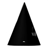 Chapeaux De Fètes Nom Personnalisé Black Elegant | Nom (Gauche)