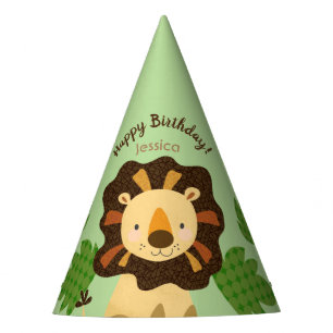 Chapeaux De Fètes Nom personnalisé Little Lion Fête d'anniversaire