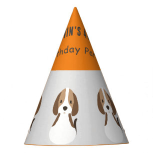 Chapeaux De Fètes Nom personnalisé moderne pour enfants chien mignon