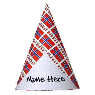 Chapeaux De Fètes Norvège Drapeau Norvégien Personnalisé avec Nom
