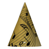 Chapeaux De Fètes Notes de musique dorées brossées (Gauche)