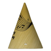 Chapeaux De Fètes Notes de musique dorées brossées (Droite)