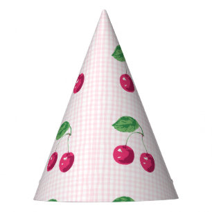 Chapeaux De Fètes "Notre cerise douce" Anniversaire rose et vert