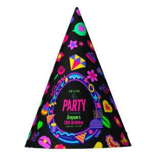 Chapeaux De Fètes notre petit enfant d'anniversaire Retro Neon 80's