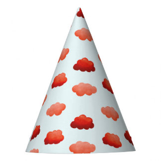 Chapeaux De Fètes Nuages oranges à l'aquarelle