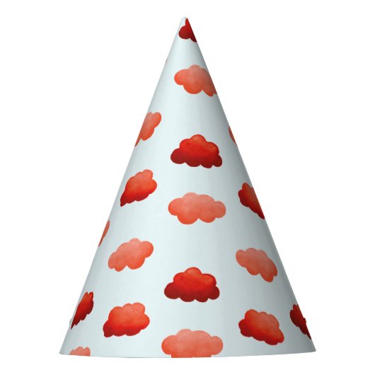 Chapeaux De Fètes Nuages oranges à l'aquarelle (Devant)