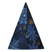 Chapeaux De Fètes Nuit d'hiver : Blue Snowflake Motif. (Dos)