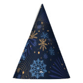 Chapeaux De Fètes Nuit d'hiver : Blue Snowflake Motif. (Gauche)