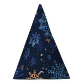 Chapeaux De Fètes Nuit d'hiver : Blue Snowflake Motif. (Droite)