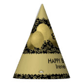 Chapeaux De Fètes Numéro 80e anniversaire Motif Gold/Black Scallops (Gauche)