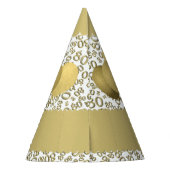 Chapeaux De Fètes Numéro 80e anniversaire Motif Gold/White Scallops (Dos)