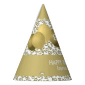 Chapeaux De Fètes Numéro 80e anniversaire Motif Gold/White Scallops (Gauche)