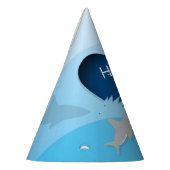 Chapeaux De Fètes Océan bleu de coeur d'anniversaire de requin (Gauche)