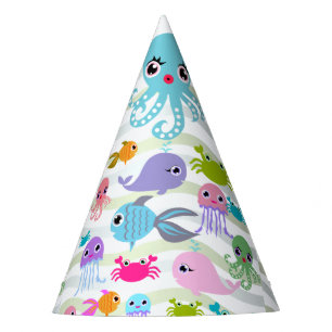 Chapeaux De Fètes océan, mer, poisson, poulpe