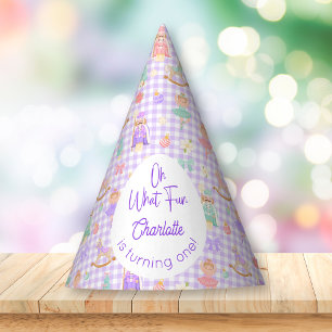 Chapeaux De Fètes Oh Quelle Fête Gingham Violet Casse-Noisette Anniv